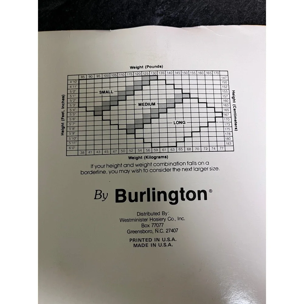 Vintage Cameo by Burlington All Nude Pantyhose Off Black‎ Long Sandalfoot  USA